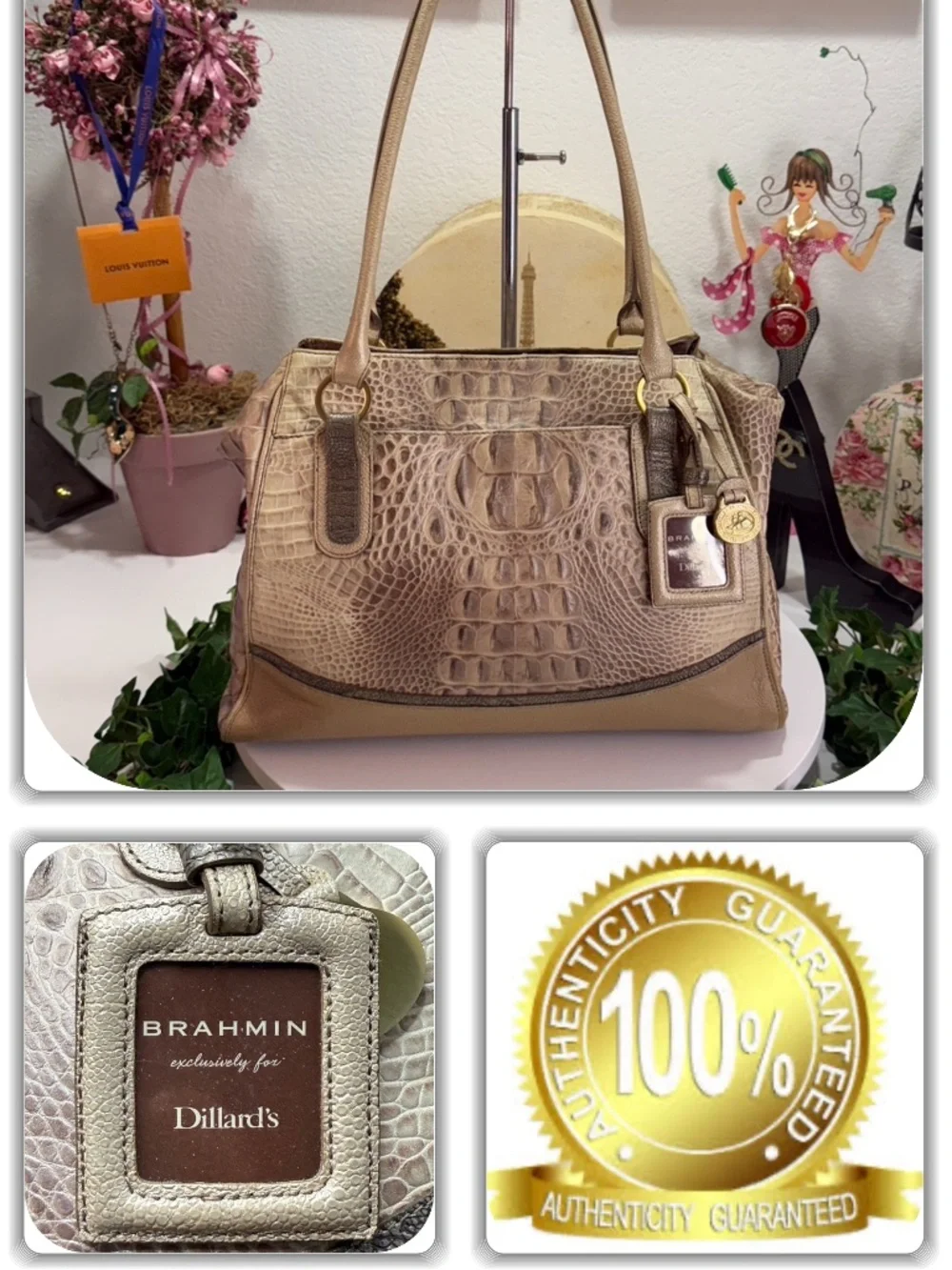 RECHERCHE BRAHMIN EXCLUSIVELY FOR DILLARD'S LIMITED EDITION CROC PURSE/HANDBAG!